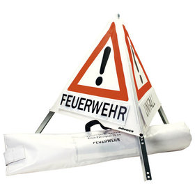 Klett-Faltsignal, 700mm, Tagesleuchtfarbe, Feuerwehr, Unfall, Ölunfall