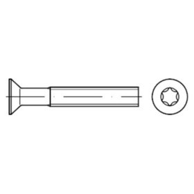 Senkschraube mit Innensechsrund ISO 14581-T Stahl 4.8 galv. verzinkt M4 x 8mm