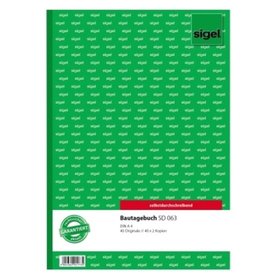 sigel® - Bautagebuch SD63 DIN A4 selbstdurchschreibend 3x 40 Blatt