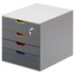 DURABLE - Schubladenbox VARICOLOR Safe 760627 Schloss 4Fächer gr/fb