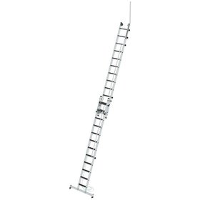 MUNK Günzburger Steigtechnik - Stufen-Seilzugleiter 2-teilig mit Handlauf und Ausstiegsholm 2x12 Stufen