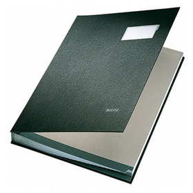 LEITZ® - Unterschriftsmappe 57010095 DIN A4 10 Fächer Graupappe schwarz