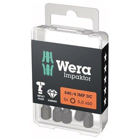 Wera® - Bit Impaktor 1/4" DIN 3126 E6,3 Innensechskant 5 x 50mm 5er Pack