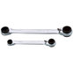 KSTOOLS® - 4 in 1 GEARplus umschaltbar Doppel-Ratschenringschlüssel-Satz, 2-teilig 8-19mm