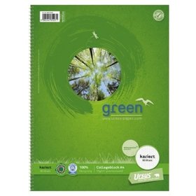 Ursus® - Collegeblock Green 608570020 DIN A4 70g kariert weiß 80 Blatt