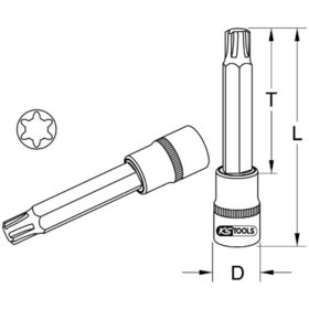 KSTOOLS® - 3/8" Bit-Stecknuss für RIBE-Schrauben, M5, 100 mm