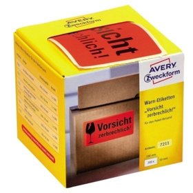 AVERY™ Zweckform - 7211 Warn-Etiketten Vorsicht zerbrechlich Rolle/200 Etiketten