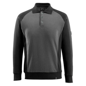 MASCOT® - Polo-Sweatshirt UNIQUE, Dunkelanthrazit/Schwarz, Größe XS