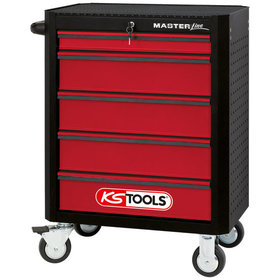 KSTOOLS® - MASTERline Werkstattwagen,mit 5 Schubladen schwarz/rot