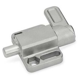 Ganter Norm® - 722.3-10-20-R-A4 Edelstahl-Federriegel mit Anschraubflansch, parallel zum Raststift