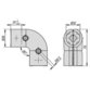 KIPP - STOßVERBINDER 90° Ø30 MIT VERDREHSICHERUNG, TYP I, P=Ø30 ALUMINIUM