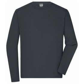 James & Nicholson - Herren Bio Workwear Langarm Shirt JN1840, carbon, Größe S