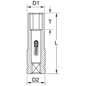 KSTOOLS® - 1/2" Alu-Felgen Kraft-Stecknuss robust, lang, 23mm