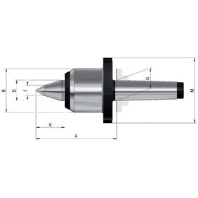 RÖHM - Körnerspitze mitlaufend 640-80 Größe 485 MK 5