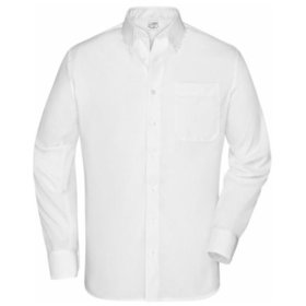 James & Nicholson - Herrenhemd mit Buttondown-Kragen JN621 bügelfrei, weiß, Größe S