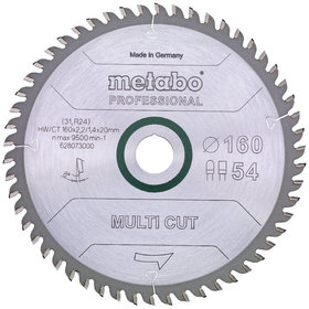 metabo® - Sägeblatt "multi cut - professional", 160x2,2/1,4x20, Z54 FZ/TZ 8° (628073000)