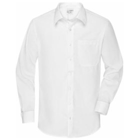 James & Nicholson - Herrenhemd für Manschettenknöpfe JN624 bügelfrei, weiß, Größe L