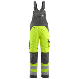 MASCOT® - Newcastle Latzhose mit Knietaschen - SAFE SUPREME - hi-vis Gelb/Dunkelanthrazit, Gr. 82C58