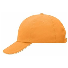 James & Nicholson - 6 Panel Cotton Sandwich Cap MB6112, orange/weiß, Einheitsgröße