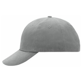 James & Nicholson - 6 Panel Cotton Cap MB6111, hellgrau, Einheitsgröße