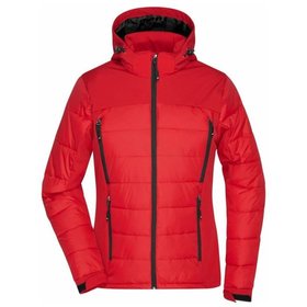 James & Nicholson - Damen Hybrid Thermojacke JN1049, rot, Größe L