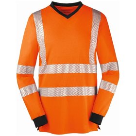 4Protect® - Warnschutz-Langarm-Shirt JACKSONVILLE, warnorange/grau, Größe XL