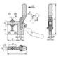 KIPP - SCHNELLSPANNER SCHWERE AUSFÜHRUNG L=84 STAHL, FUß SENKRECHT, KOMP:KUNSTSTOFF, ROT, F2=6000