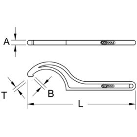 KSTOOLS® - Fester Hakenschlüssel mit Zapfen, 12-14mm