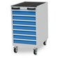 bedrunka+hirth - Mobiler Schubladenschrank Tiefe 736 mm, R 18-24, 7 x Schublade, Maße in mm (B x T x H): 555 x 736 x 990