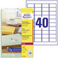 AVERY™ Zweckform - L4770-25 Adress-Etiketten, A4, 45,7 x 25,4mm, 25 Bogen/1.000 Etiketten, transparent