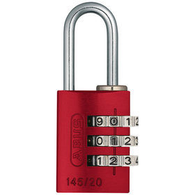 ABUS - AV-Zahlen-Vorhangschloss 145/20, Aluminium massiv, rot