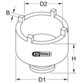 KSTOOLS® - 1/2" DAF Nutmuttern-Schlüssel für Lenkgestänge-Befestigung mit 4 Zapfen, 52 mm