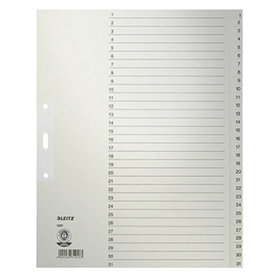 LEITZ® - Register 12310085 DIN A4 1-31 volle Höhe Papier grau