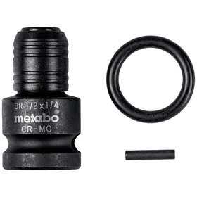 metabo® - Schlagadapter 1/2" auf 1/4" E6,3, 3-teilig, inkl. Sicherungsring- und Stift (628837000)