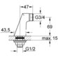 GROHE - Standanschluß 12030 1/2" x 3/4" x 70mm