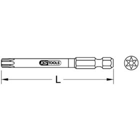 KSTOOLS® - 1/4" TORSIONpower Bit Torx, 75mm, TB10, mit Bohrung