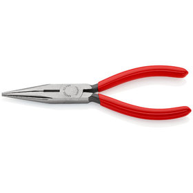 KNIPEX® - Flachrundzange mit Schneide (Radiozange) schwarz atramentiert, mit Kunststoff überzogen 160 mm 2501160