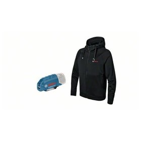 Bosch - Beheizbarer Hoodie GHH 12+18V XA, Akkuadapter GAA 10.8V-21 Professional, Größe M (06188000ER)