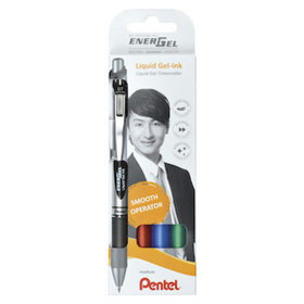 Pentel® - EnerGel Gel-Tintenroller Set, 0,35mm, Pck = je 1 BL77 schwarz, rot, blau,