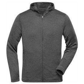 James & Nicholson - Herren Recycled Sports Hoody JN532, dunkel-melange, Größe 3XL