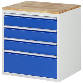 RAU. - Schrank für 7000, 770 x 650 x 825mm, 4 Schubladen, Bucheplatte