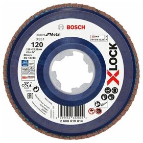 Bosch - X-LOCK-Fächerschleifscheibe X551, Expert for Metal, K: 120, 115 mm (2608619814)