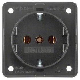 Berker - Steckdose 1f anth mt INTEGRO Einb IP44 VP horiz/vert Vollplatte