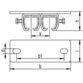 HELM - Schiebetor-Doppeldeckenbefestigungsmuffe, 402 D, für Laufschienen, 400, Stahl