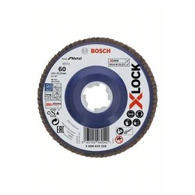 Bosch - X-LOCK Fächerschleifscheibe, X571, Best for Metal, gerade, Ø125 mm, K 60, 1 Stk (2608619210)