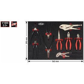 VIGOR® - 3/3+ Weichschaum-Einlage Hammer-, Meißel-, Splintentreiber-Satz, leer V4510