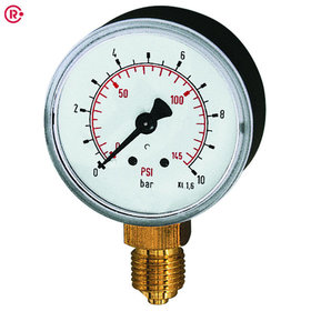 RIEGLER® - Standardmanometer, Kunststoffgehäuse, G 1/8" unten, 0-2,5 bar/36 psi, Ø 40