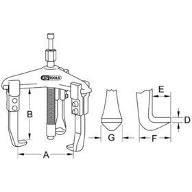 KSTOOLS® - Hydraulischer Universal-Abzieher 3-armig, 50-160mm