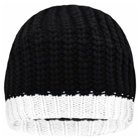 James & Nicholson - Rip Beanie MB7103, schwarz/weiß, Einheitsgröße