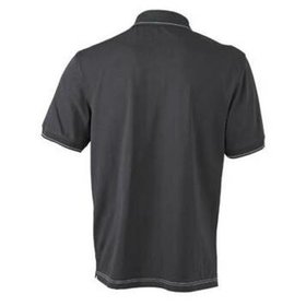 James & Nicholson - Herren Poloshirt Elastic JN569, schwarz/weiß, Größe XL